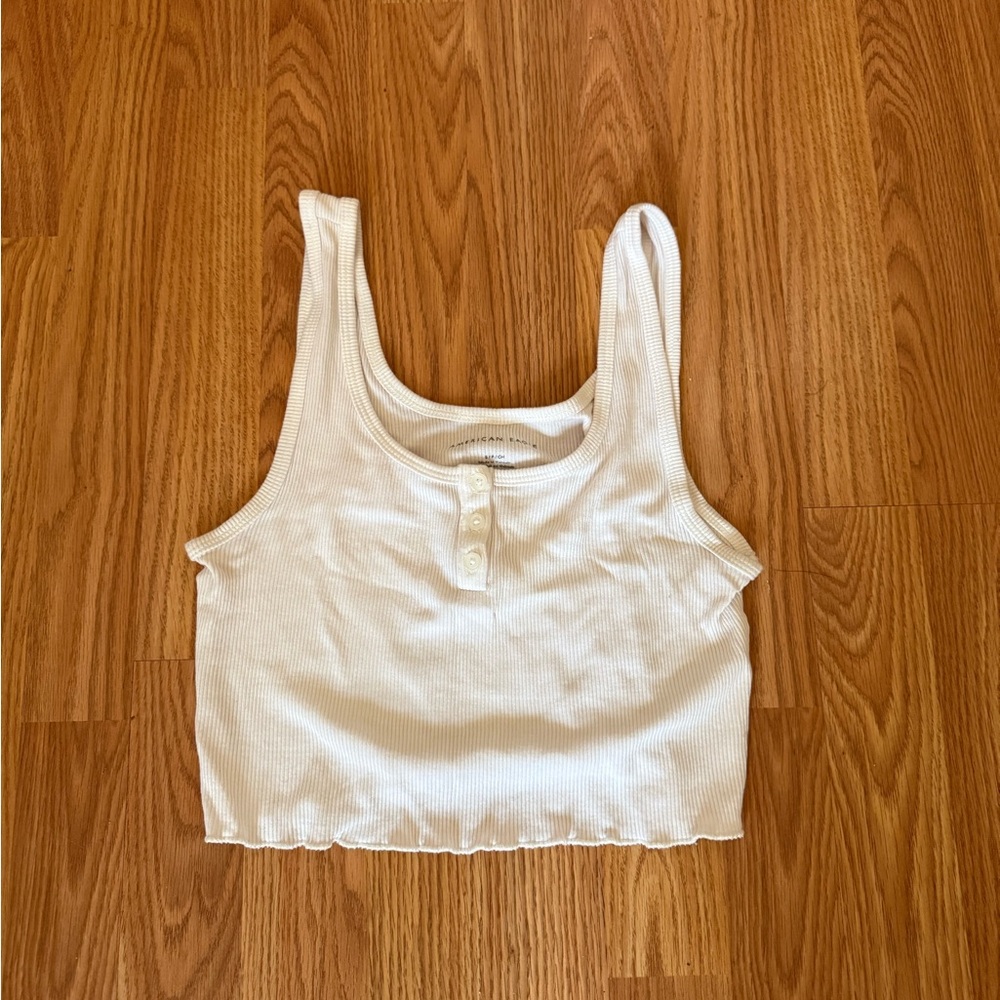 American Girl Cream Ribbed Crop Top